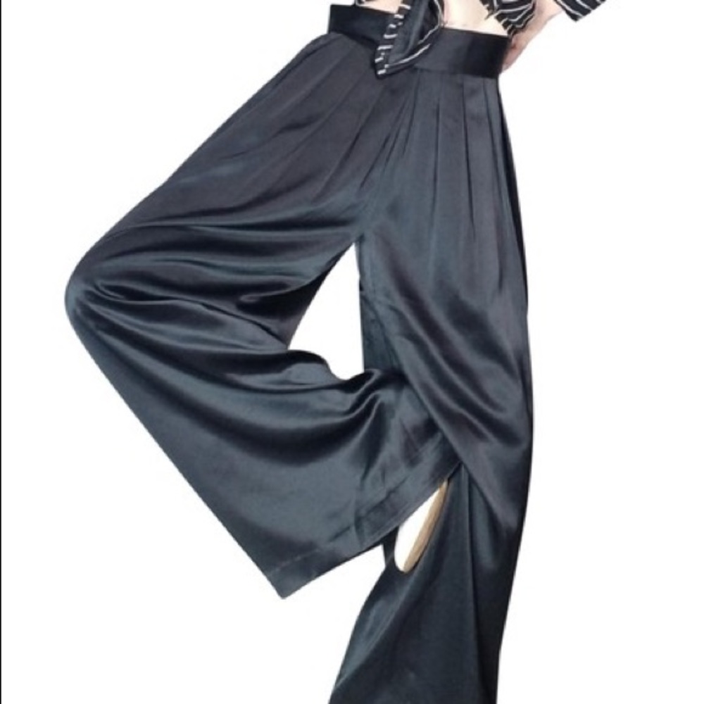 Carmen Marc Valvo Vintage Satin Palazzo Pants sz 6